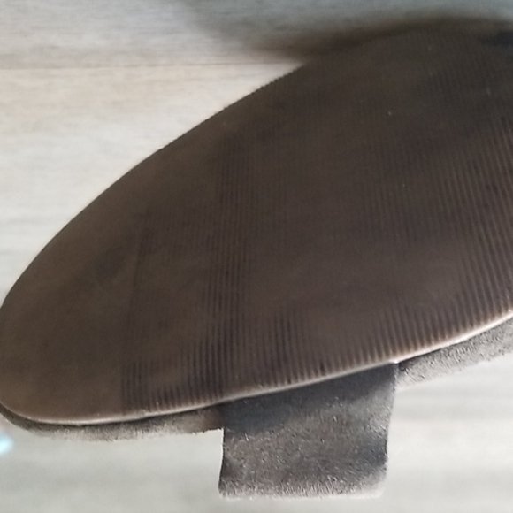 Merona Ankle Brace Khaki Suede Open Toe Heels Sandals Size 8.5 - Picture 10 of 12